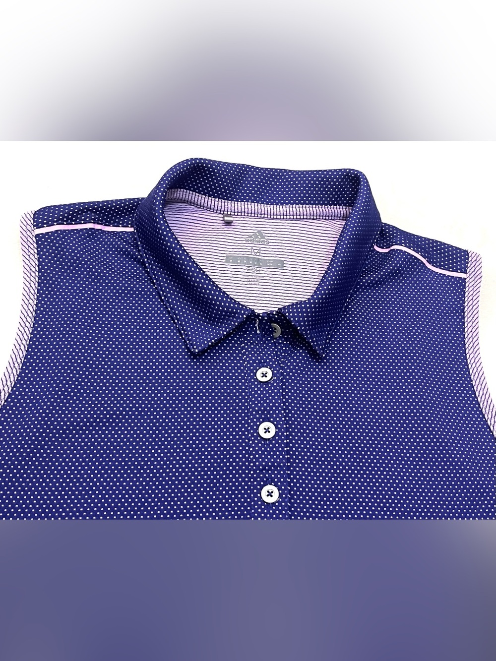 adidas Purple & Pink Sleeveless Golf Polo Collared Button Up Tank Top Women’s M - Picture 4 of 16